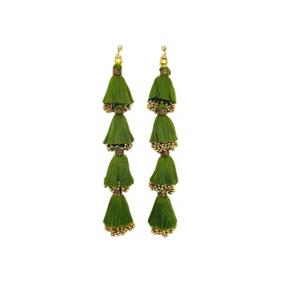 Julia Clancey Women's Green Olive Dorado Tassels