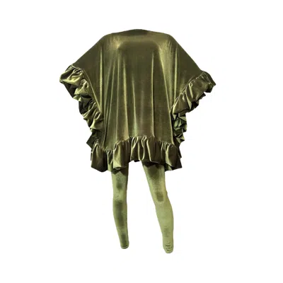 Julia Clancey Women's Green Olive Mini Ruffle Dress & Leggings Set