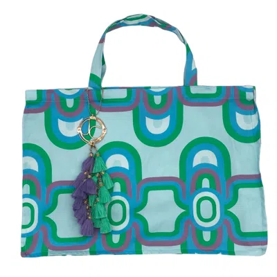 Julia Clancey Women's Green Olympia Aqua Organic Tote Bag In Blue