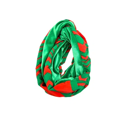 Julia Clancey Women's Green / Red Judy Open Turban