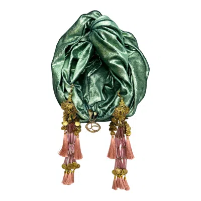 Julia Clancey Women's Green Shimmy Sage & Pink Dream Turban In Gray