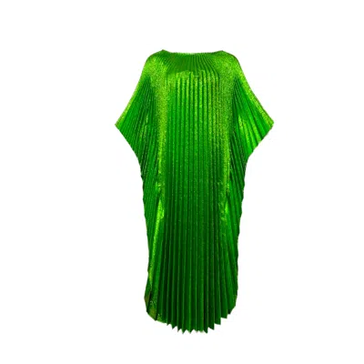 Julia Clancey Women's Green Snazzy Madam Emerald Pleated Kaftan