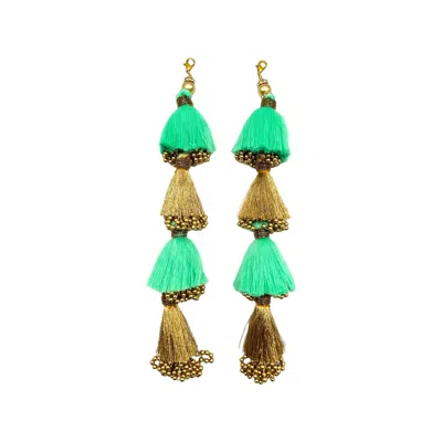 Julia Clancey Women's Green Snazzy Mint Dorado Tassels