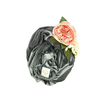 Julia Clancey Women's Grey Bloom Velour Sage Turban In Gray