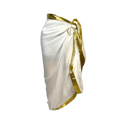 Julia Clancey Women's  Linen Pendant Sarong - White