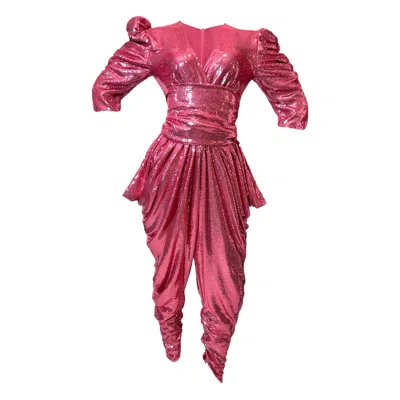 Julia Clancey Women's  Livzie Sequin Jumpsuit - Pink In Burgundy