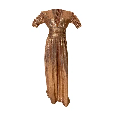 Julia Clancey Women's  Olivia Sequin Palazzo Jumpsuit - Rose Gold