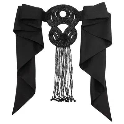 Julia Clancey Women's Leia Embroidered Black Necklace
