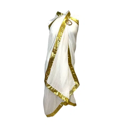 Julia Clancey Women's Linen White Pendant Sarong
