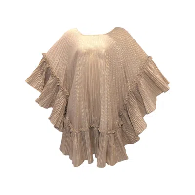 Julia Clancey Women's Luxe Madam Silk Cotton Lurex Mini Bianca Golden Kaftan