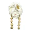 Julia Clancey Women's Neutrals Ivory & Gold Peacock Dorado Velour Turban In White/yellow