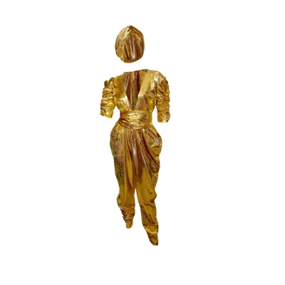 Julia Clancey Women's Olivia Gold Snakeskin Jumpsuit
