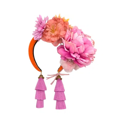 Julia Clancey Women's Orange / Pink / Purple Doris Lilac Swinglette Bloom Flower Band
