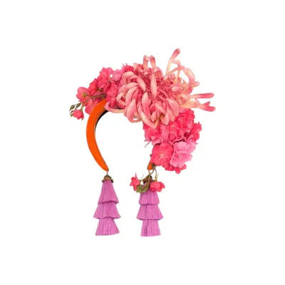 Julia Clancey Women's Orange / Pink / Purple Monica Lilac Swinglette Bloom Flower Band