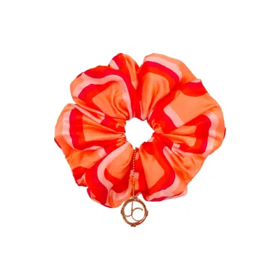 Julia Clancey Women's Orange Super Sized Luxe Link Mango Silk Scrunchy