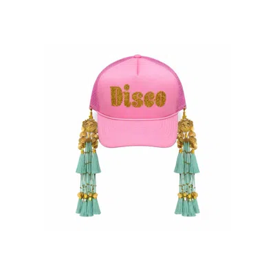 Julia Clancey Women's Pink Disco Dream Candy Tasseltastic Dream Trucker Cap