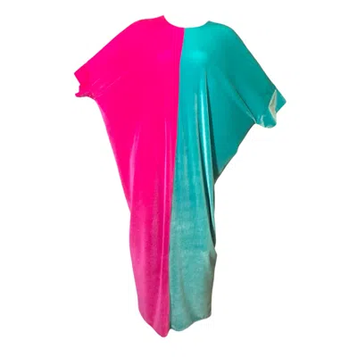 Julia Clancey Women's Pink Mama Mia Hotty Azure Kaftan & Turban Set In Multi