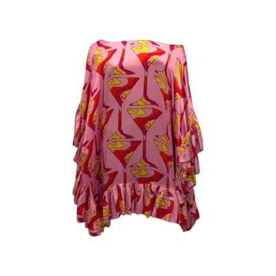 Julia Clancey Women's Pink Martini Mini Ruffle Dress