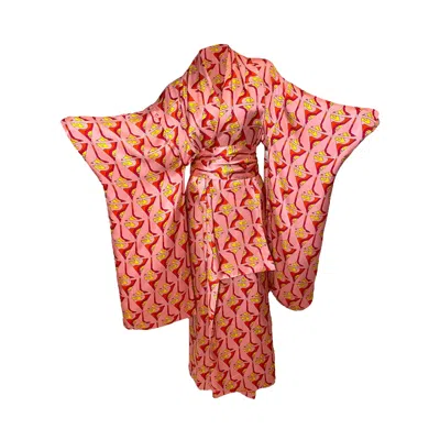Julia Clancey Women's Pink Martini Reversible Kimono In Red