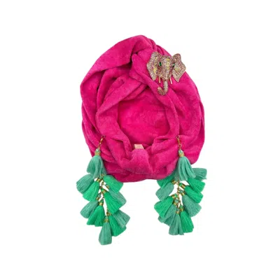 Julia Clancey Women's Pink Nellita Hotty Terry Mint Chacha Turban In Multi