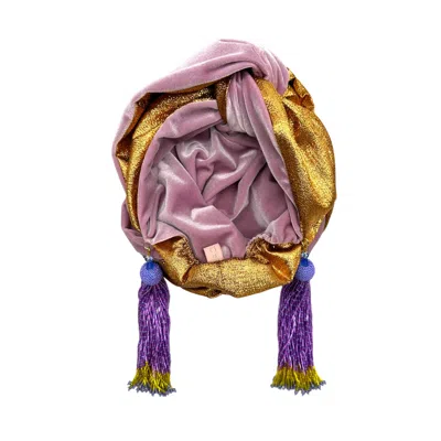 Julia Clancey Women's Pink / Purple / Brown Snazzy Copper Lilac Luxe Turban In Multi