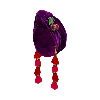 Julia Clancey Women's Pink / Purple Cherry Plum Dorado Velour Turban
