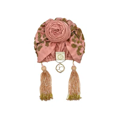 Julia Clancey Women's Pink / Purple Edith Luxe Leopard Dusky Bugle  Turban In Pink/purple