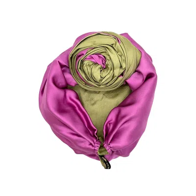 Julia Clancey Women's Pink / Purple Edith Silk Plum Reversible Turban
