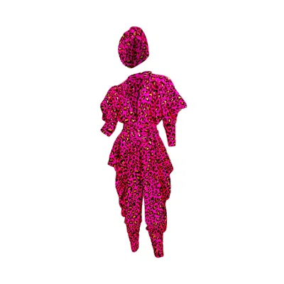 Julia Clancey Women's Pink / Purple Gloria  Hotty Leopard Jumpsuit Set