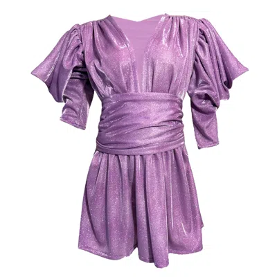 Julia Clancey Women's Pink / Purple Gloria Lilac Bermuda Jumpsuit Set