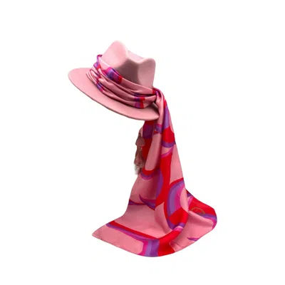 Julia Clancey Women's Pink / Purple Jc Fondant  Fifi Scarf Fedora In Pink/purple