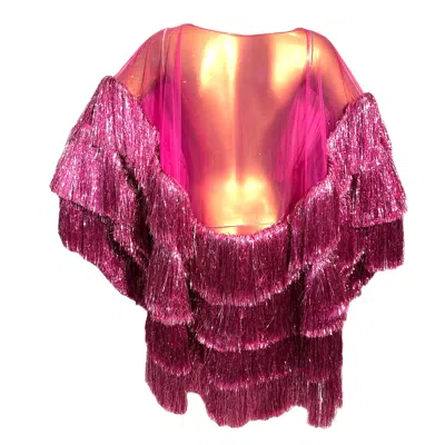 Julia Clancey Women's Pink / Purple Luxe Backless Pink Bonbon Chacha Dress