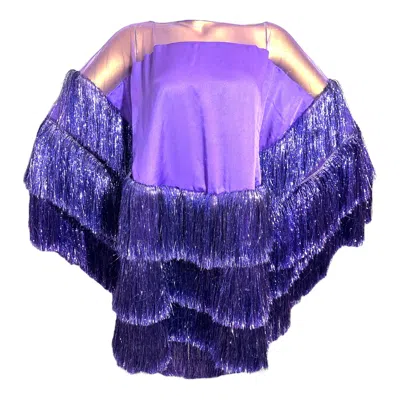 Julia Clancey Women's Pink / Purple Luxe Backless Violet Frou Dress