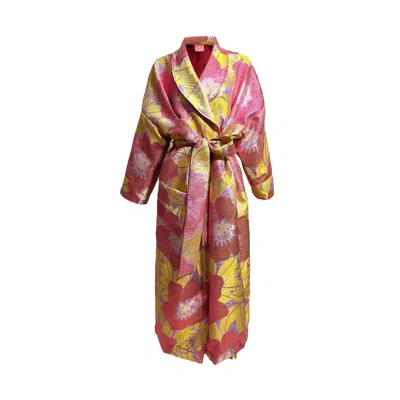 Julia Clancey Women's Pink / Purple Luxe Floral Opera Dress Coat