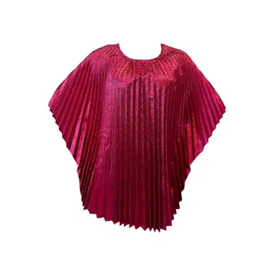 Julia Clancey Women's Pink / Purple Madame Mini Magenta Pleated  Dress