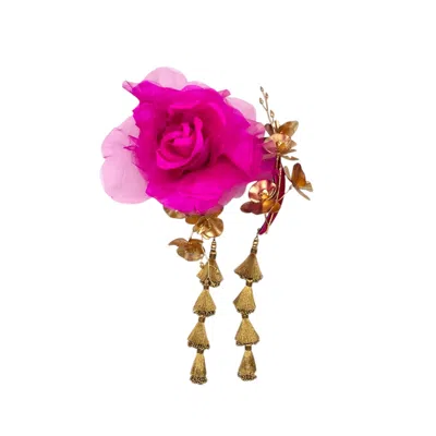 Julia Clancey Women's Pink / Purple Magenta Orchid Gold Bloom Band