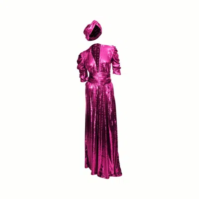 Julia Clancey Women's Pink / Purple Olivia Magenta Sequin  Palazzo Jumpsuit Set