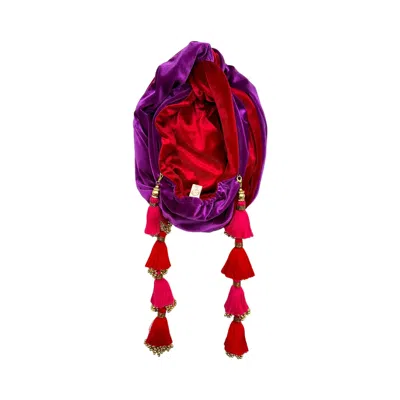 Julia Clancey Women's Pink / Purple / Red Plum & Ruby Dorado Reversible Turban