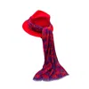 Julia Clancey Women's Pink / Purple / Red Ruby Fifi Scarf Fedora Set In Pink/purple/red