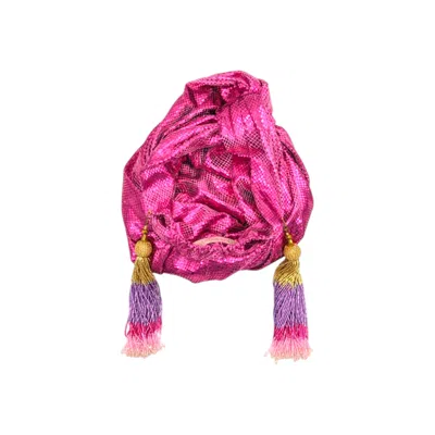Julia Clancey Women's Pink / Purple Snakeskin Magenta Luxe Turban