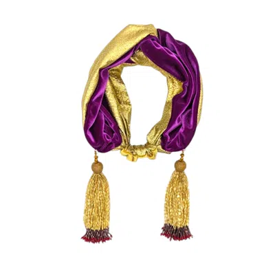 Julia Clancey Women's Pink / Purple Snazzy Plum Luxe Turban Twist In Neutral