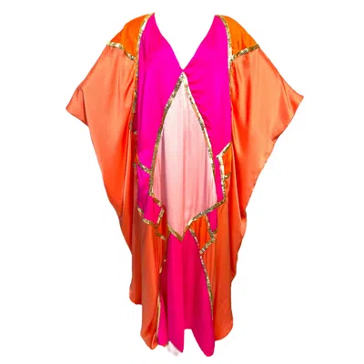 Julia Clancey Women's Pink / Purple / Yellow Darling Kaftan In Pink/purple/yellow