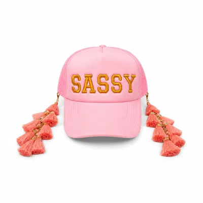 Julia Clancey Women's Pink Sassy Peach Tassel Swinglet Trucker Cap