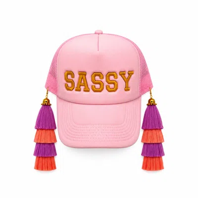 Julia Clancey Women's Pink Sassy Tassel Swinglet Trucker Cap