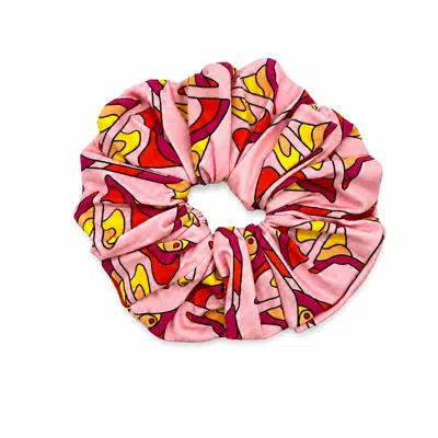 Julia Clancey Women's Pink Super Sized Strawberry Martini Organic Cotton Scrunchy