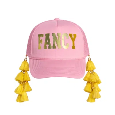 Julia Clancey Women's Pink Tasseltastic Fancy Gold Tassel Trucker Cap