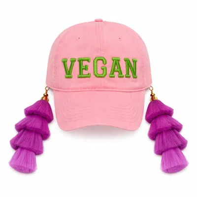 Julia Clancey Women's Pink Tasseltastic Vegan Tassel Baseball Cap
