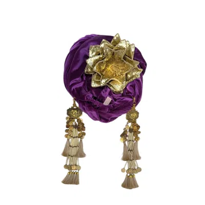 Julia Clancey Women's Purple Cha Cha Cha Boom Plum Dream Turban In Brown