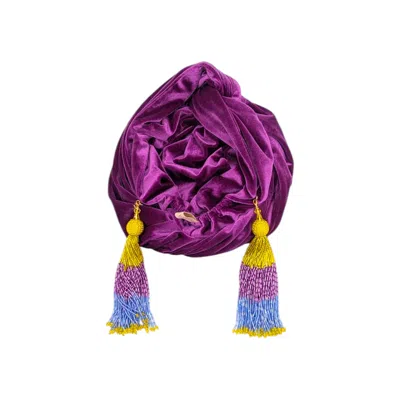 Julia Clancey Women's Purple Plum Velour Luxe Turban