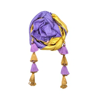 Julia Clancey Women's Purple Snazzy Violet Silk Dorado Turban